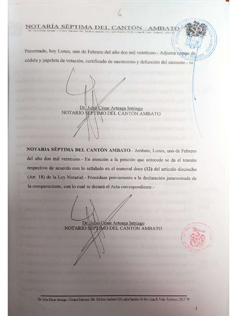 Partes de una Escritura Pública Notarial | PDF | Derecho Civil (Common ...
