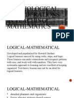 Psychological Considerations in Teaching Mathematics