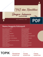 UUD 1945 Dan Konstitusi Bangsa Indonesia: Kelompok 4 A22.1