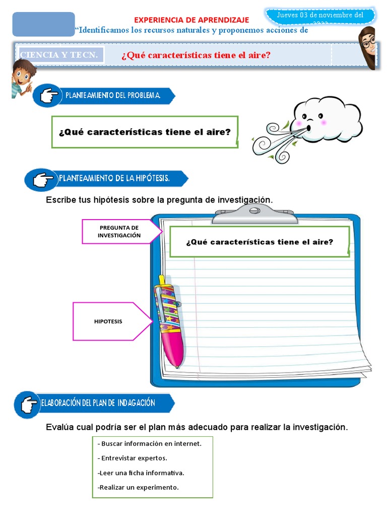 D1 A2 FICHA El Aire y Sus Características | PDF | Atmósfera de tierra ...