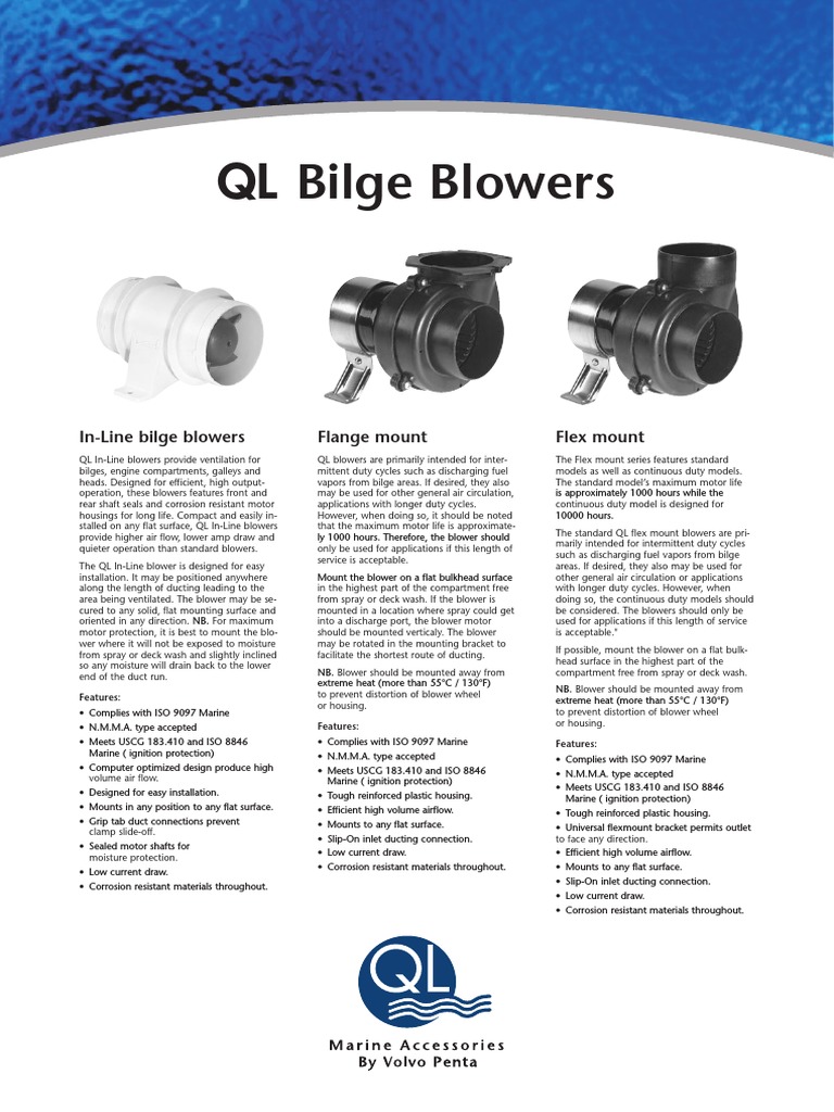 QL Bilge Blowers (Eng) PDF Duct (Flow) Mechanical Engineering