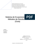 Sistemas de ecuaciones lineales y sus métodos de resolución (Guía