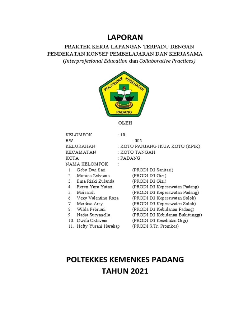 Laporan PKLT IPE-CP di Koto Panjang | PDF