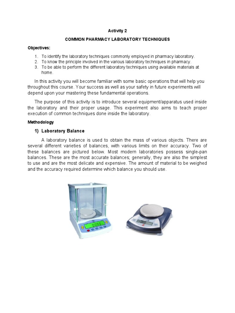 Pharmacy Lab Techniques Guide | PDF | Filtration | Thermometer