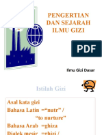 Pertemuan - 1 (Pengertian Dan Sejarah Ilmu Gizi)