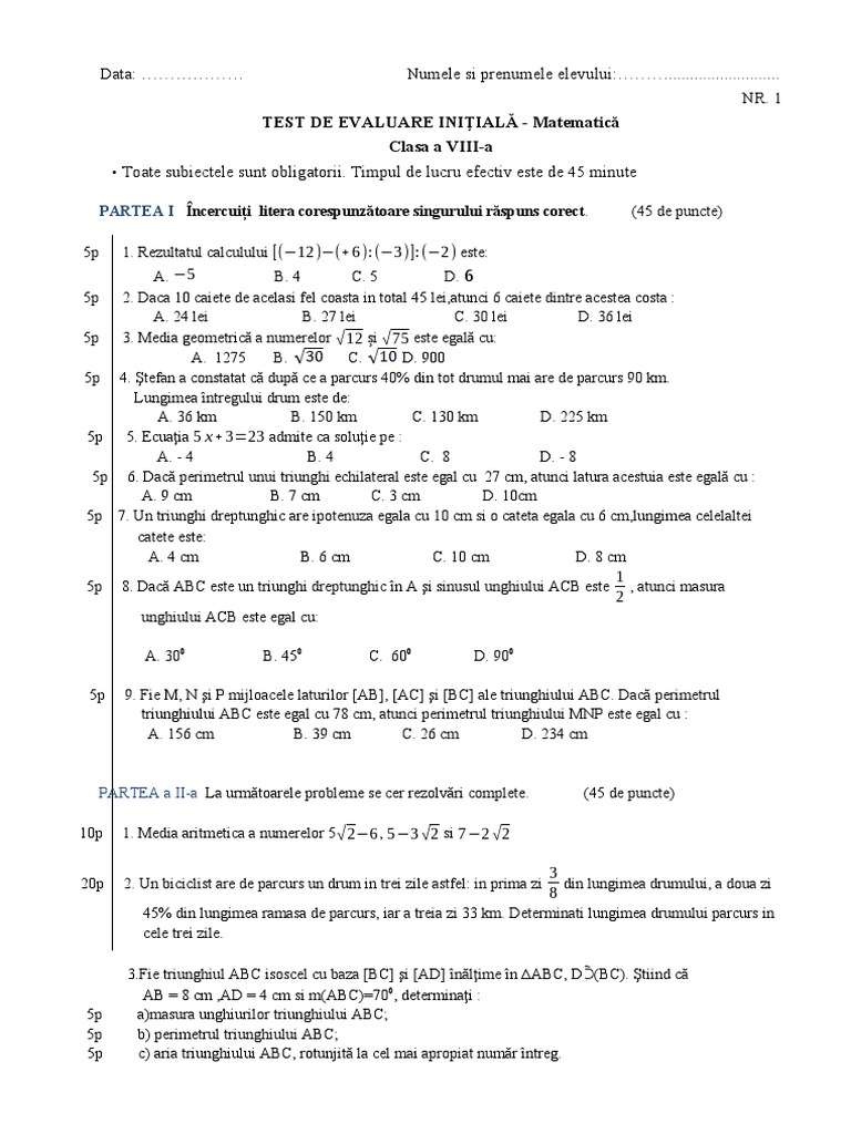 Test Initial 8 | PDF