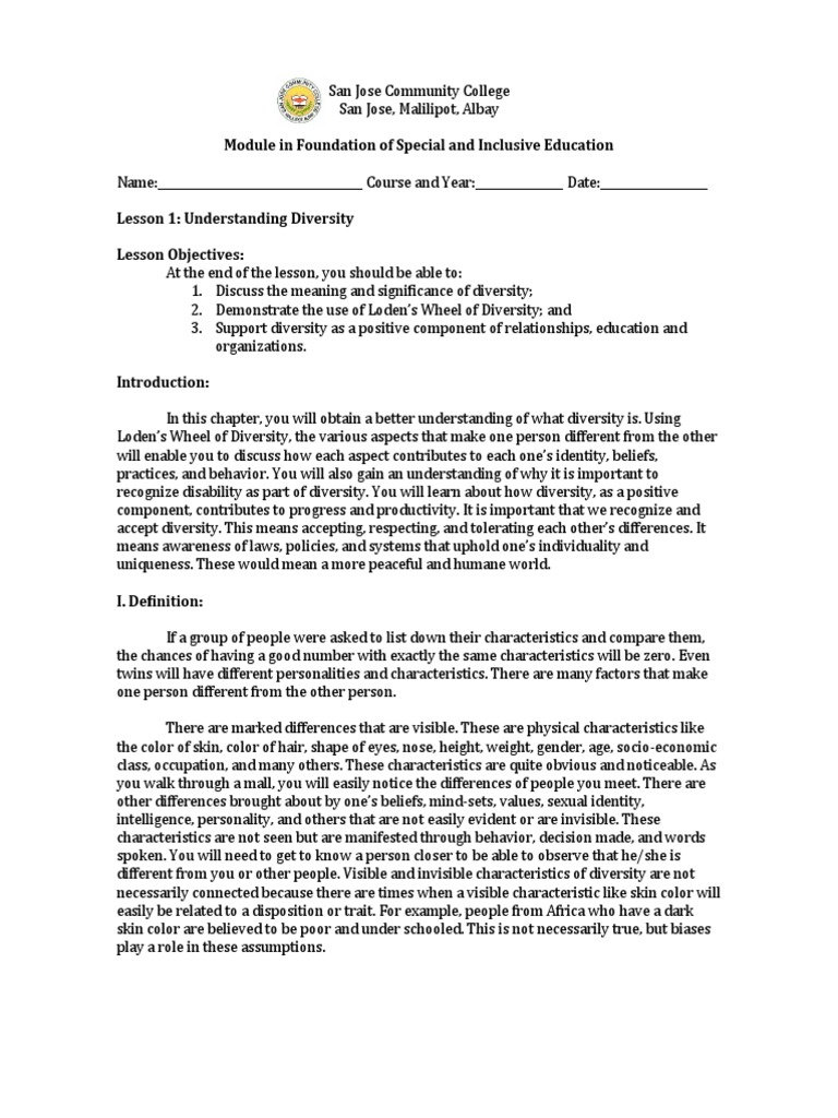 Foundation Of Inclusive And Special Education 1 Pdf Disability