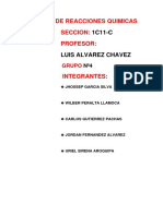 Trabajo de Reacciones Quimicas Ejercicios