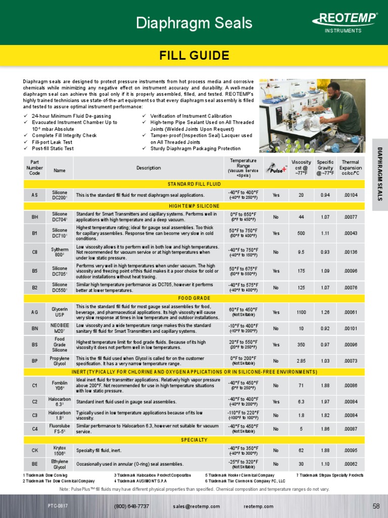 Diaphragm Seal Fill Guide PTC 0817 | PDF | Vacuum | Pressure