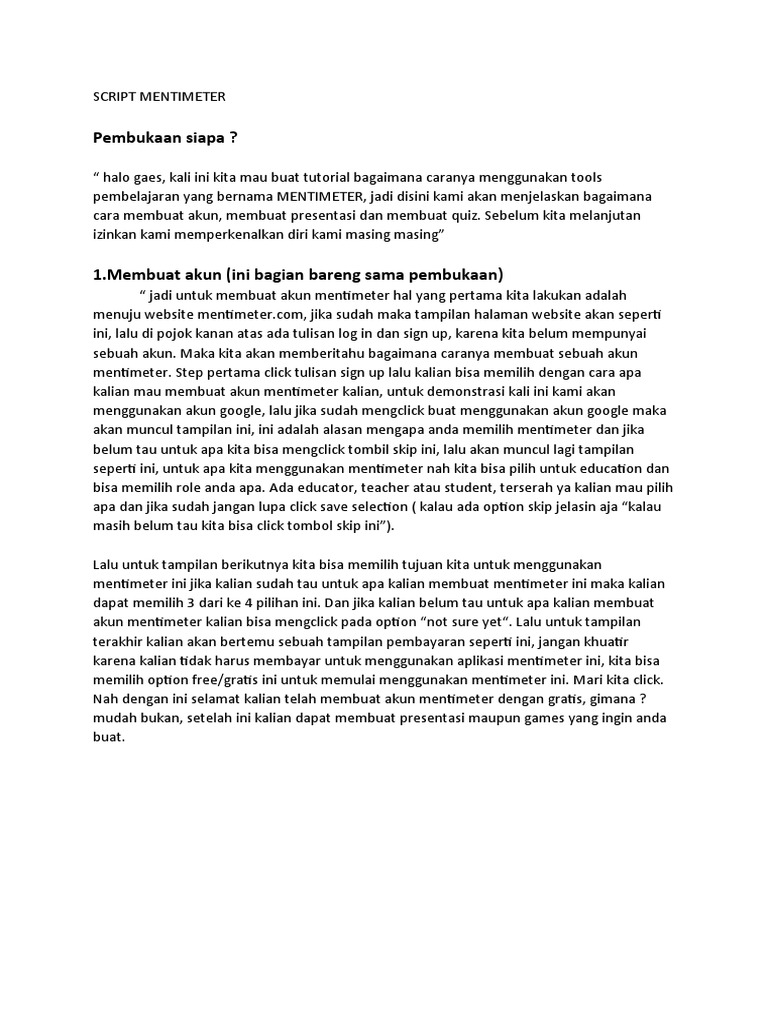 Script mentimeter pdf