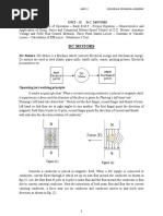 DC Motors: Unit - Ii D.C. Motors