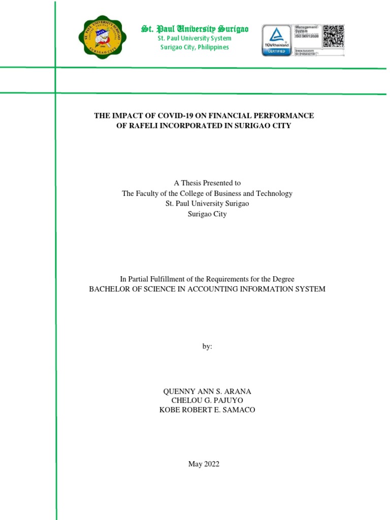 Arana, Pajuyo, Samaco Group 11 The Impact of Covid19 On Financial