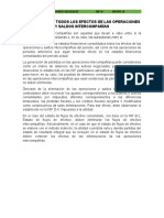 Eliminación de Todos Los Efectos de Las Operaciones y Saldos Intercompañías