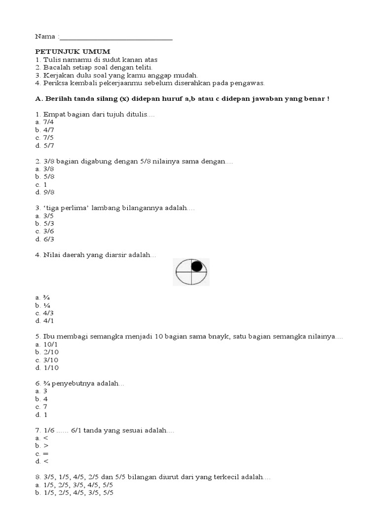 Soal UTS Matematika Kelas 3 SD | PDF | Metode & Bahan Ajar | Griya & Taman