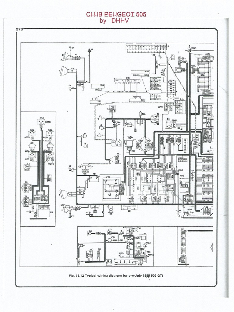 Peugeot 505 Gti - Wiring Diagram | PDF
