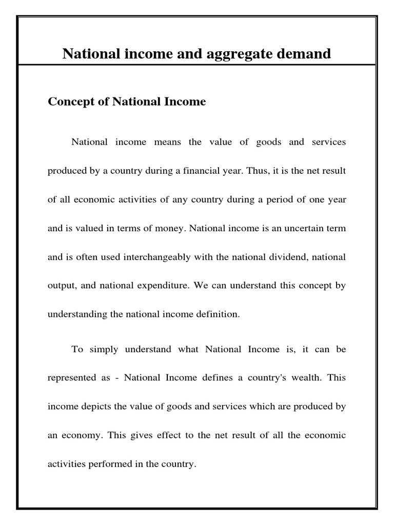National Income and Aggregate Demand | PDF | Gross Domestic Product ...