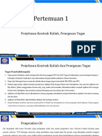 Pertemuan 1: Penjelasan Kontrak Kuliah, Penegasan Tugas