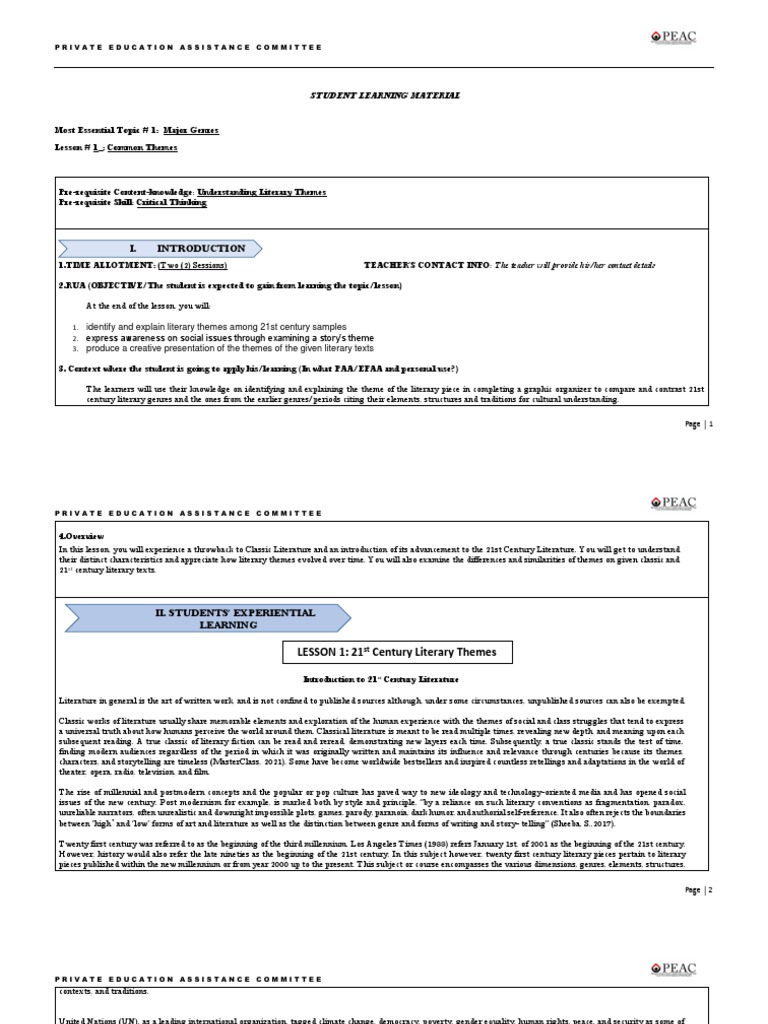 Part 4. Sample Student Learning Materials | PDF