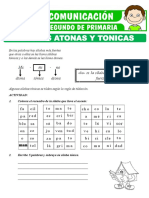 Silabas Atonas y Tonicas para Segundo de Primaria