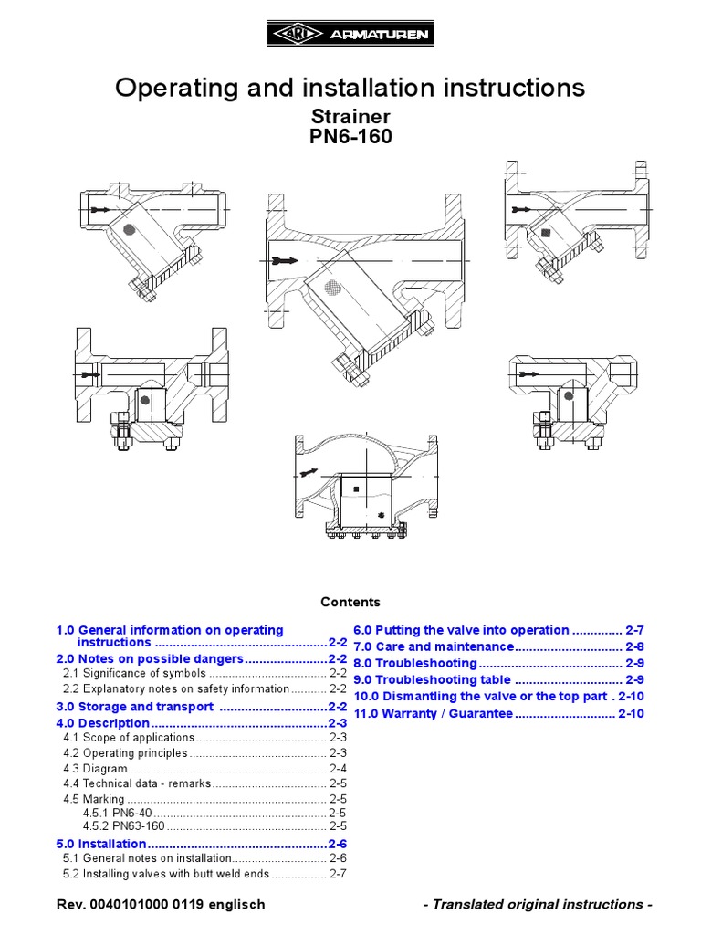 Strainer Installation PDF Valve Mechanical Engineering