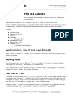 Employee Handbook Working Hours PTO