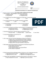 1st Grading Test in AP and MAPEH 6 With TOS and Key To Correction First Grading