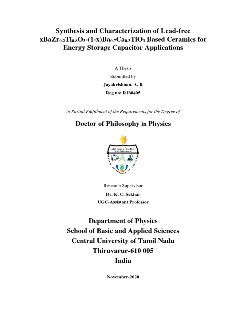 Lead-Free Ceramics for Energy Storage | PDF | Science & Mathematics ...