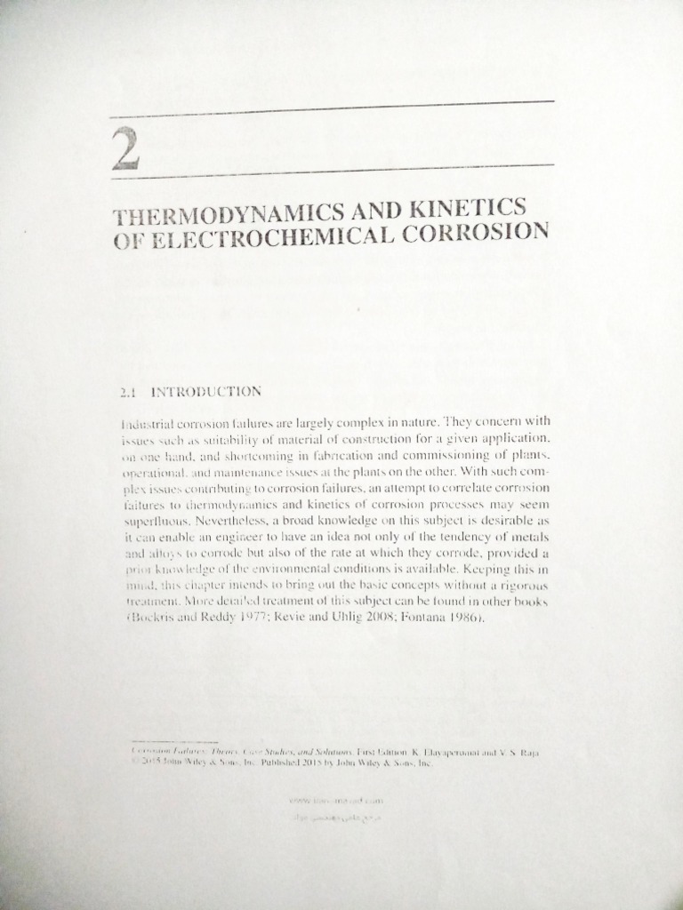 Thermodynamics and of Electrochemical Corrosion PDF