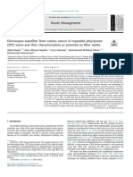 Electrospun Nanofibers from EPS Waste for Air Filtration