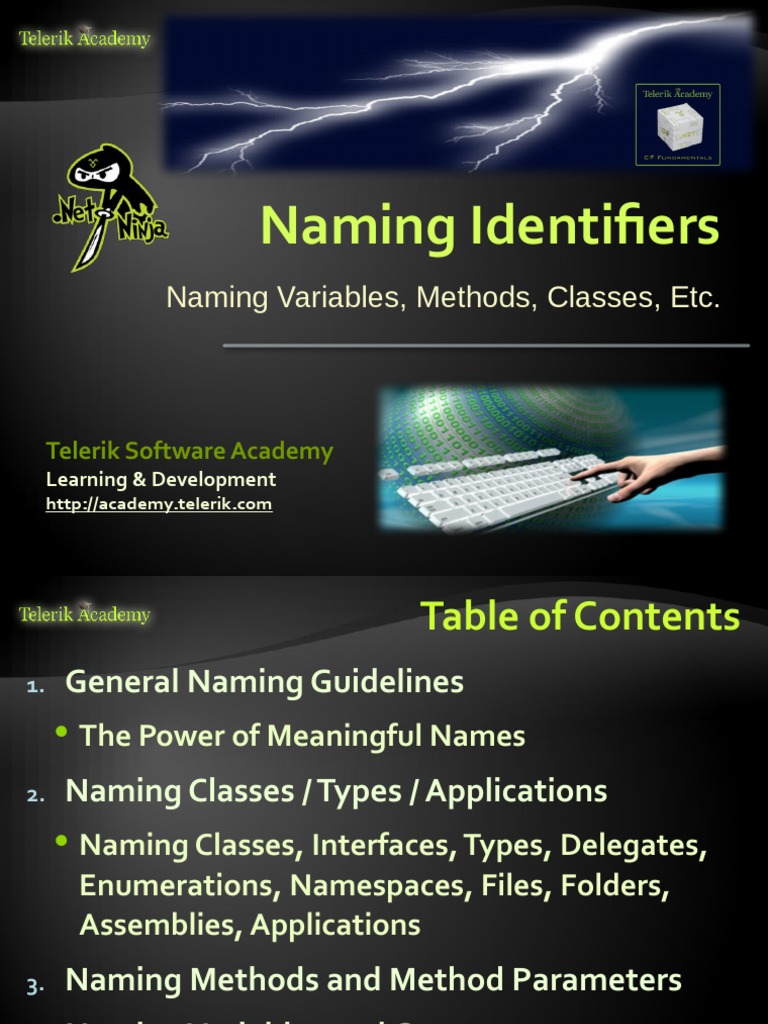 Rules For Naming Identifiers