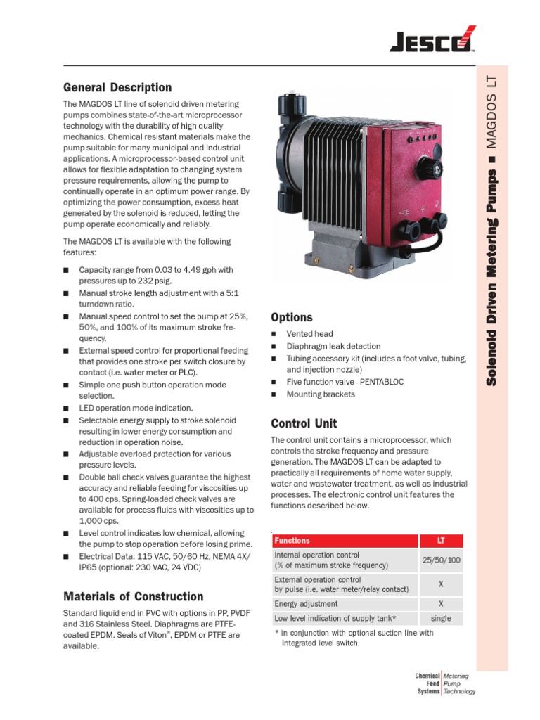 Dosing Pump | PDF | Pump | Valve