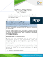 Guía de actividades y rúbrica de evaluación - Unidad 3 - Tarea 3 - Elaboración de documento de aplicación de prueba de hipótesis e intervalos de confianza