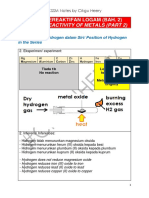 KSSM Science Form 3 Notes on Reactivity of Metals and Thermochemistry