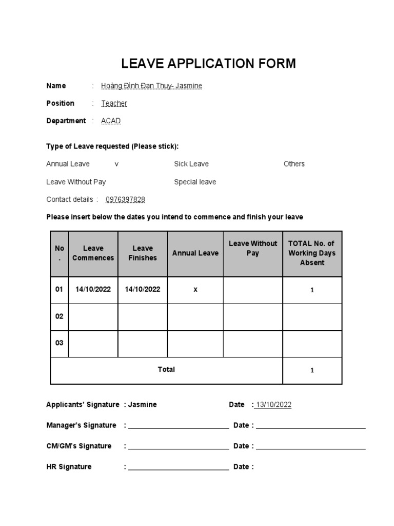 Leave Form1 PDF
