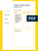 Yellow and White Table Project Status Report