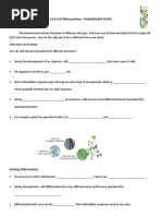 Cell Differentiation Exercises 10.4