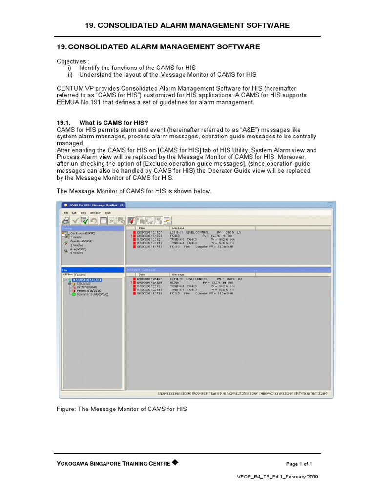 CAMS for HIS: Alarm Management Overview | PDF | Icon (Computing ...