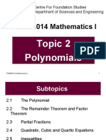 FHMM1014 Topic 2 Polynomials Student