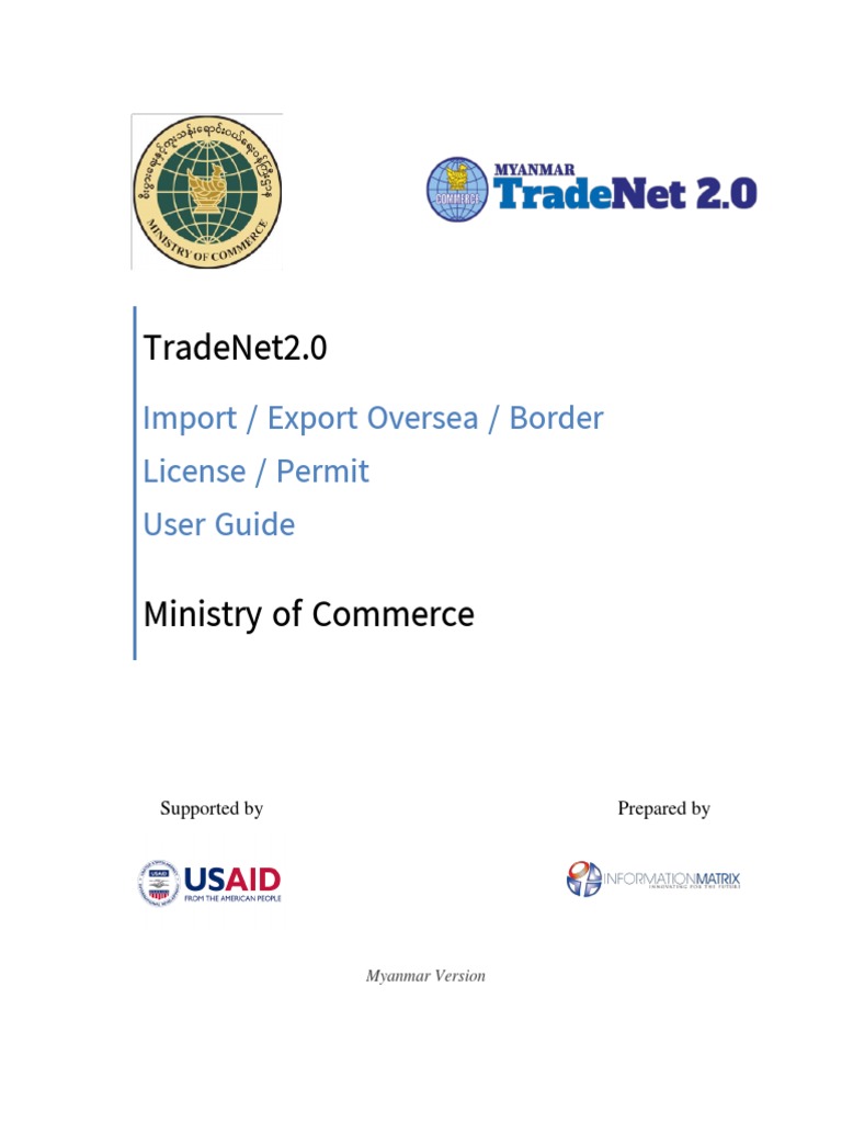 A Guide to Applying for Import and Export Licenses and Permits through 2.0 in Myanmar