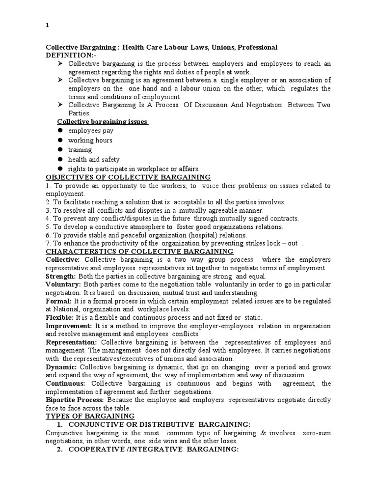 Collective Bargaining Pdf Labour Law Collective Bargaining