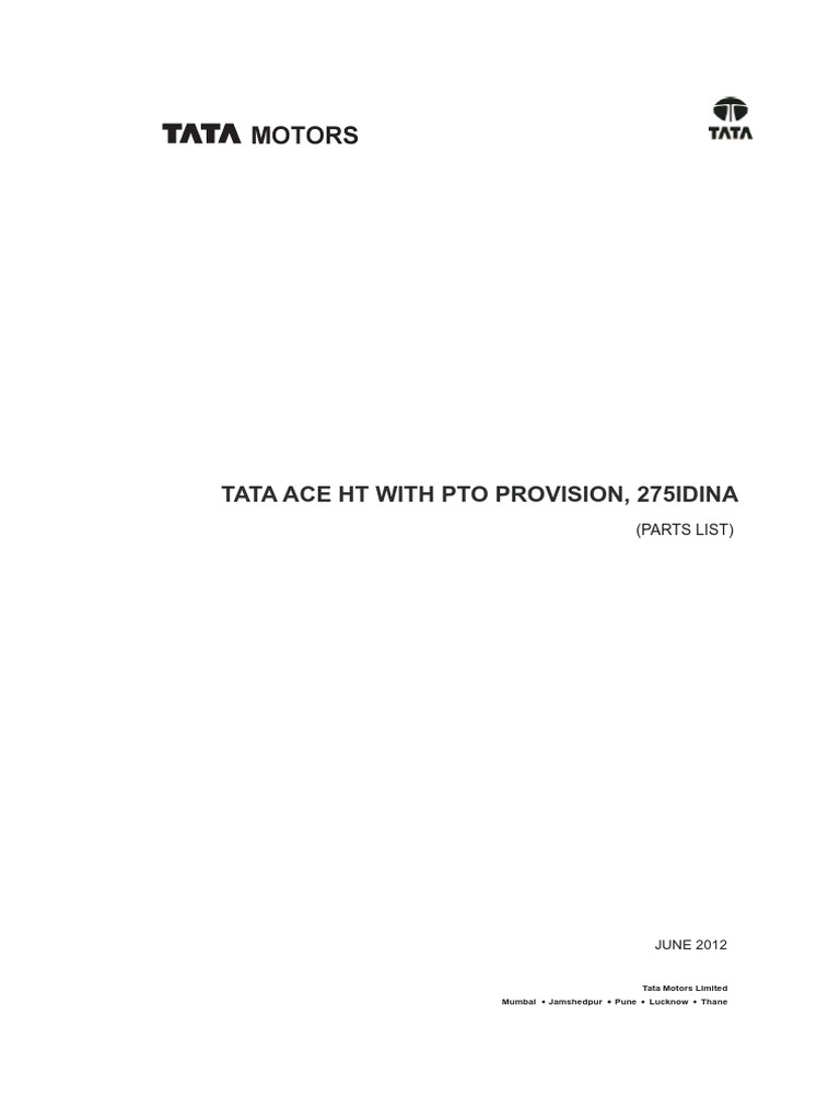 Tata Ace HT BS-IV Parts List | PDF | Clutch | Internal Combustion Engine