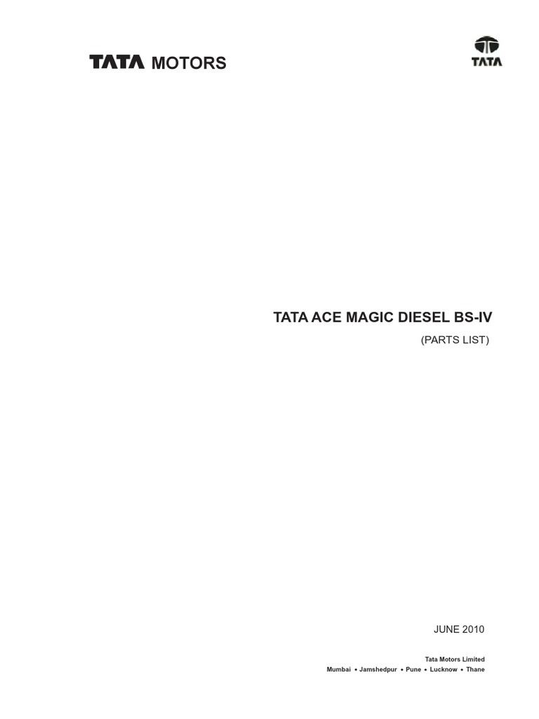 Tata Ace Magic - Diesel Bs-IV | PDF | Steering | Axle