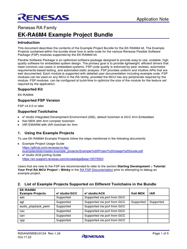 EK-RA6M4 Example Project Bundle | PDF | Reliability Engineering ...