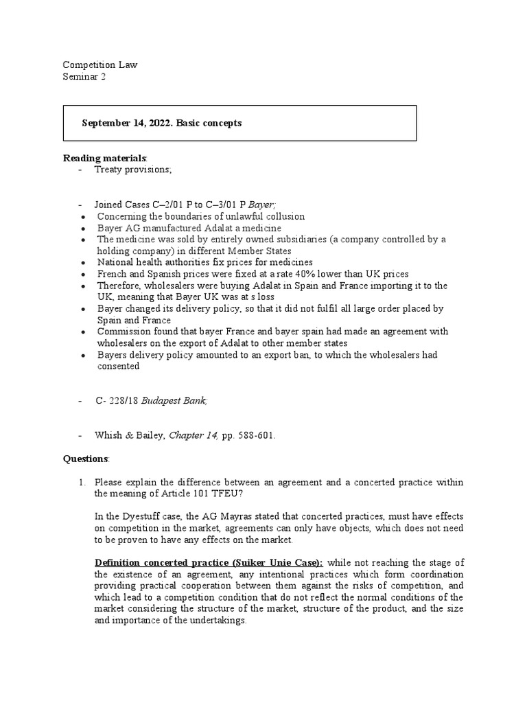 Understanding Concerted Practices in EU Law | PDF | Market (Economics ...