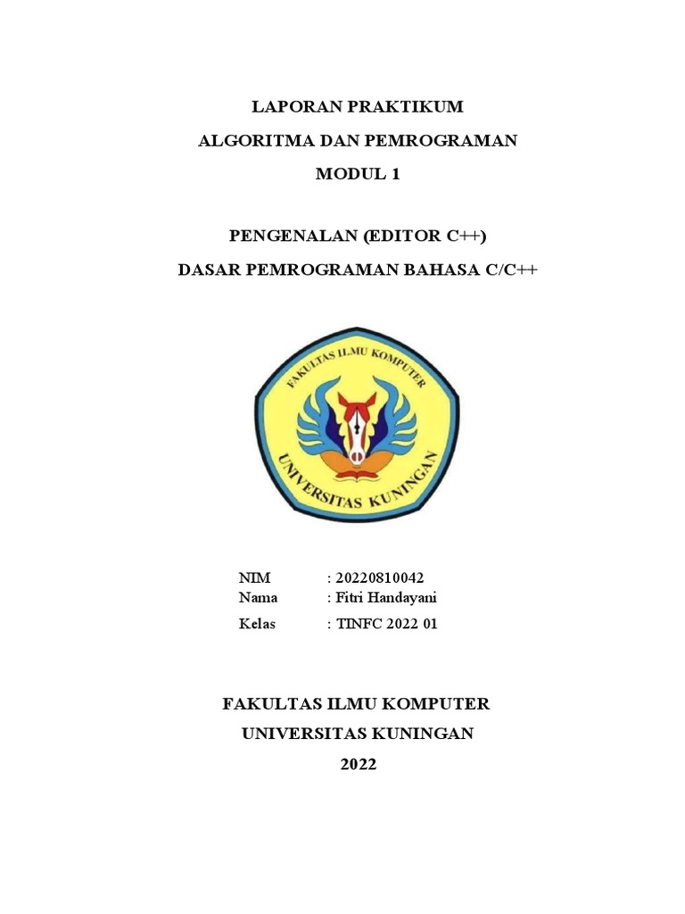 Praktikum Dasar Pemrograman C++ | PDF