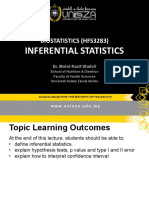 Biostatistics (Hfs3283) Inferential Statistics