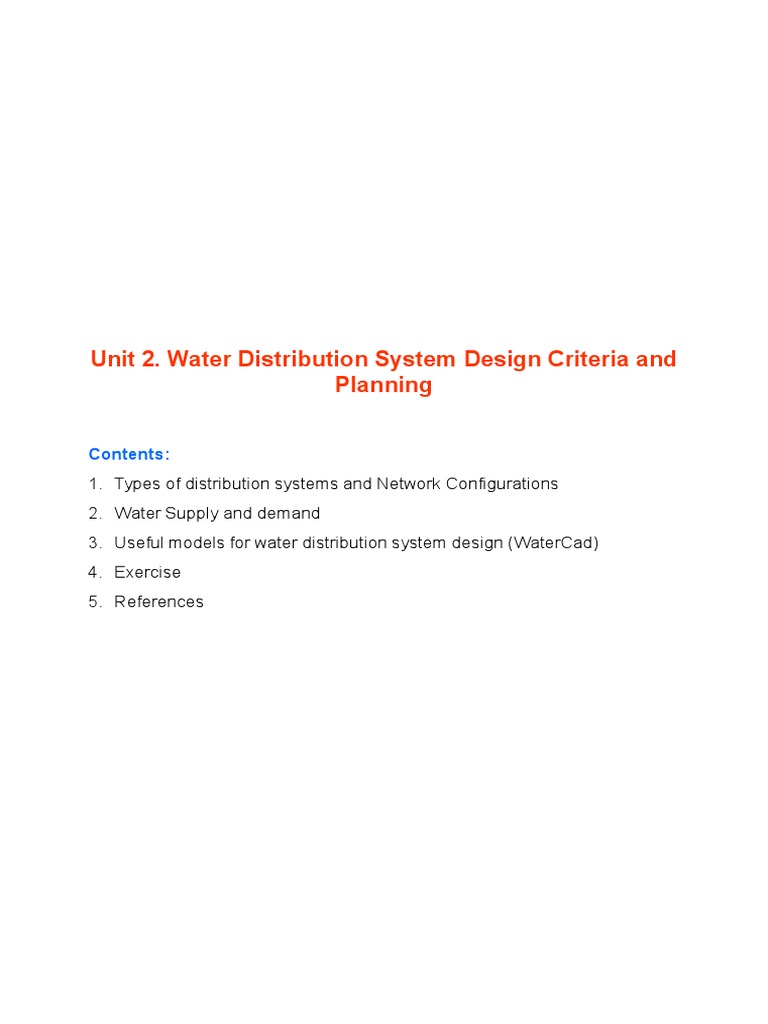 Water Distribution System Design Criteria and Planning PDF Pump Water