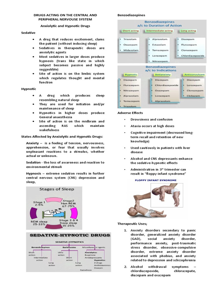 Anxiolytic and Hypnotic Drugs | PDF | Anxiety | Benzodiazepine
