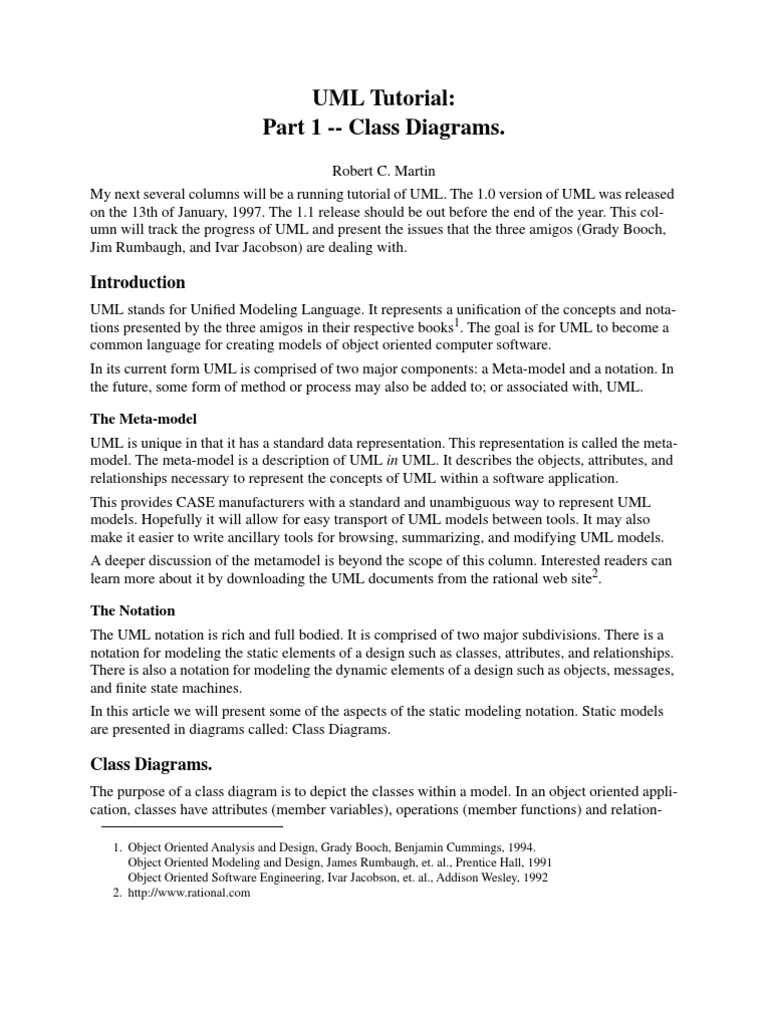 UML Class Diagrams Tutorial | PDF | Unified Modeling Language ...