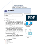 Archimedes' law experiment determination of liquid density